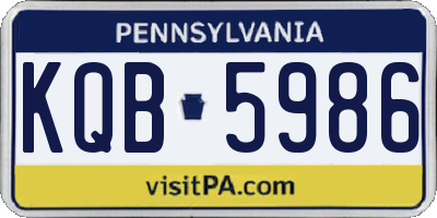 PA license plate KQB5986