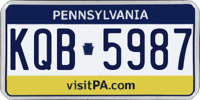 PA license plate KQB5987