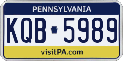 PA license plate KQB5989