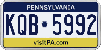 PA license plate KQB5992
