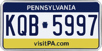 PA license plate KQB5997