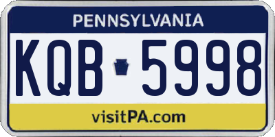 PA license plate KQB5998
