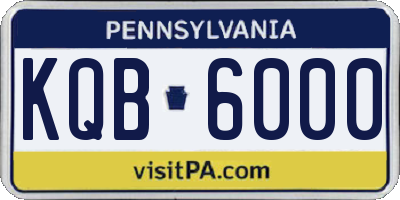 PA license plate KQB6000
