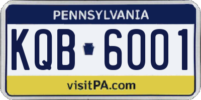 PA license plate KQB6001