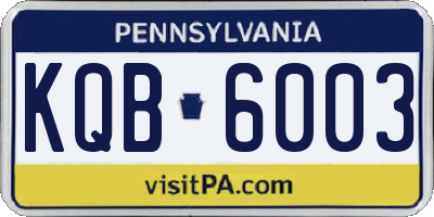 PA license plate KQB6003