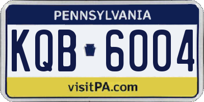 PA license plate KQB6004