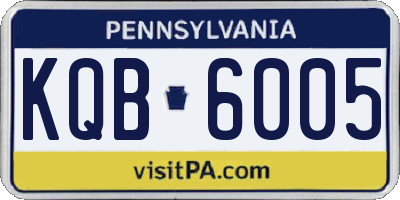 PA license plate KQB6005