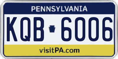 PA license plate KQB6006