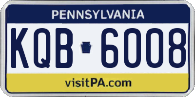 PA license plate KQB6008