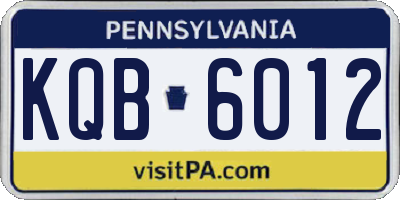 PA license plate KQB6012