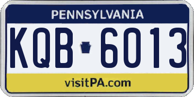 PA license plate KQB6013