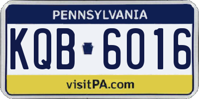 PA license plate KQB6016