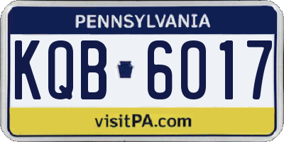PA license plate KQB6017