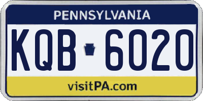PA license plate KQB6020