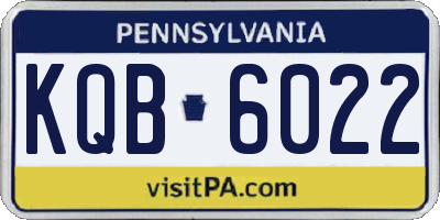 PA license plate KQB6022