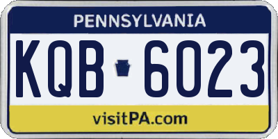 PA license plate KQB6023