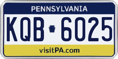 PA license plate KQB6025