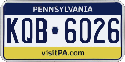 PA license plate KQB6026