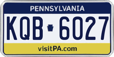 PA license plate KQB6027