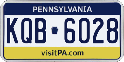 PA license plate KQB6028