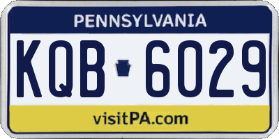 PA license plate KQB6029