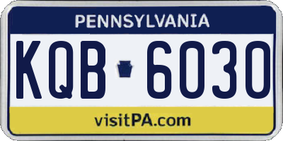 PA license plate KQB6030