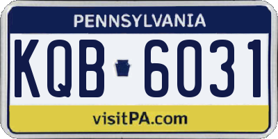 PA license plate KQB6031