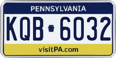 PA license plate KQB6032