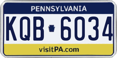 PA license plate KQB6034