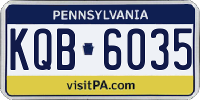 PA license plate KQB6035