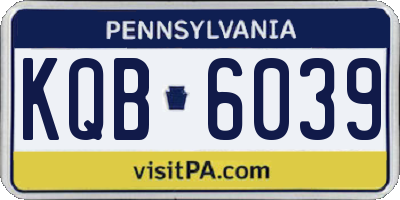 PA license plate KQB6039