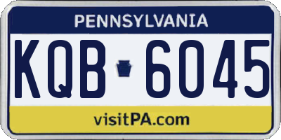 PA license plate KQB6045