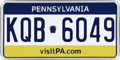 PA license plate KQB6049
