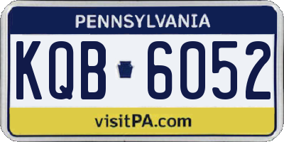 PA license plate KQB6052