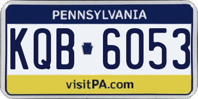 PA license plate KQB6053
