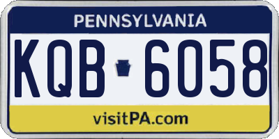 PA license plate KQB6058