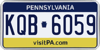 PA license plate KQB6059