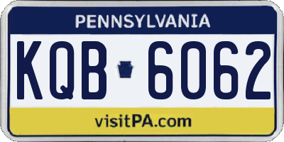 PA license plate KQB6062