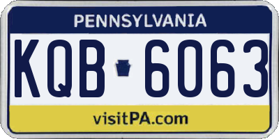 PA license plate KQB6063