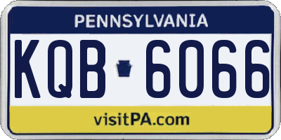 PA license plate KQB6066