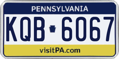 PA license plate KQB6067