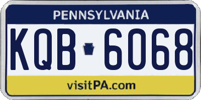 PA license plate KQB6068