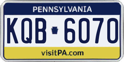 PA license plate KQB6070
