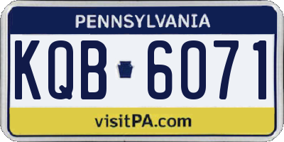 PA license plate KQB6071