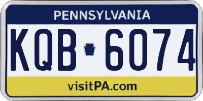 PA license plate KQB6074