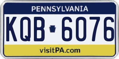 PA license plate KQB6076