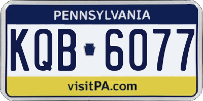 PA license plate KQB6077