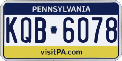 PA license plate KQB6078