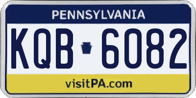 PA license plate KQB6082