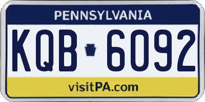 PA license plate KQB6092